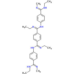 N1,n4-diethyl-n1,n4-bis[4-(n-ethyl-n-methyl-carbamimidoyl)phenyl]benzene-1,4-dicarboximidamide Structure,13836-45-8Structure