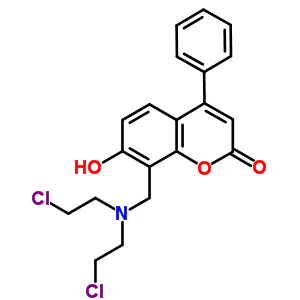 2H-1-benzopyran-2-one,8-[[bis(2-chloroethyl)amino]methyl]-7-hydroxy-4-phenyl-, hydrochloride Structure,14415-42-0Structure