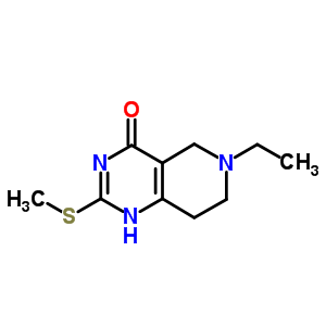 Pyrido[4,3-d]pyrimidin-4(3h)-one,6-ethyl-5,6,7,8-tetrahydro-2-(methylthio)- Structure,1442-26-8Structure