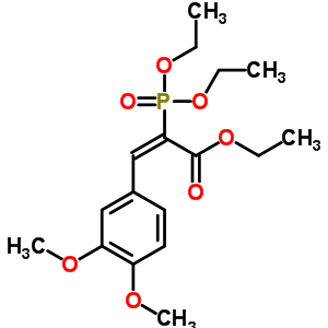 2-Propenoic acid,2-(diethoxyphosphinyl)-3-(3,4-dimethoxyphenyl)-, ethyl ester Structure,14656-26-9Structure