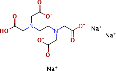 Glycine, n,n-1,2-ethanediylbis[n-(carboxymethyl)-, trisodium salt Structure,150-38-9Structure