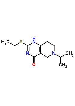 Pyrido[4,3-d]pyrimidin-4(3h)-one,2-(ethylthio)-5,6,7,8-tetrahydro-6-(1-methylethyl)- Structure,15637-62-4Structure