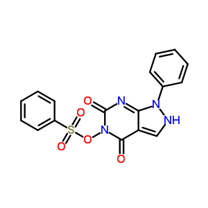 1H-pyrazolo[3,4-d]pyrimidine-4,6(5h,7h)-dione,1-phenyl-5-[(phenylsulfonyl)oxy]- Structure,16075-64-2Structure