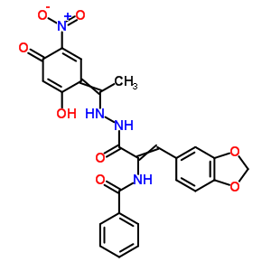 2-Propenoic acid,3-(1,3-benzodioxol-5-yl)-2-(benzoylamino)-,2-[1-(2,4-dihydroxy-5-nitrophenyl)ethylidene]hydrazide Structure,17178-88-0Structure