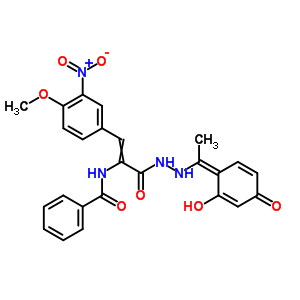 2-Propenoic acid,2-(benzoylamino)-3-(4-methoxy-3-nitrophenyl)-,2-[1-(2,4-dihydroxyphenyl)ethylidene]hydrazide Structure,17180-32-4Structure