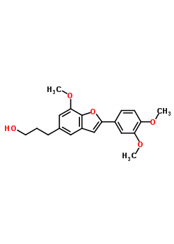 3-[2-(3,4-Dimethoxyphenyl)-7-methoxybenzofuran-5-yl]-1-propanol Structure,17375-66-5Structure