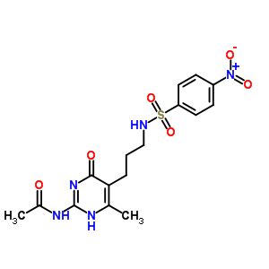 N-[4-methyl-5-[3-[(4-nitrophenyl)sulfonylamino]propyl]-6-oxo-3h-pyrimidin-2-yl]acetamide Structure,17415-74-6Structure