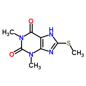 1H-purine-2,6-dione,3,9-dihydro-1,3-dimethyl-8-(methylthio)- Structure,1784-71-0Structure