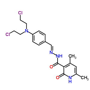 N-[[4-[bis(2-chloroethyl)amino]phenyl]methylideneamino]-4,6-dimethyl-2-oxo-1h-pyridine-3-carboxamide Structure,18606-97-8Structure