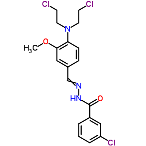 N-[[4-[bis(2-chloroethyl)amino]-3-methoxy-phenyl]methylideneamino]-3-chloro-benzamide Structure,18612-47-0Structure