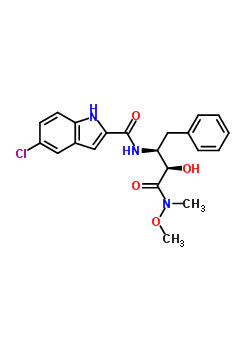 5-Chloro-n-{(2s,3r)-3-hydroxy-4-[methoxy(methyl)amino]-4-oxo-1-phenyl-2-butanyl}-1h-indole-2-carboxamide Structure,186392-43-8Structure