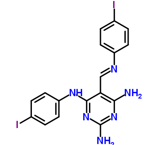 N4-(4-iodophenyl)-5-[(4-iodophenyl)iminomethyl]pyrimidine-2,4,6-triamine Structure,18740-12-0Structure