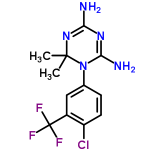 1-[4-Chloro-3-(trifluoromethyl)phenyl]-6,6-dimethyl-1,3,5-triazine-2,4-diamine Structure,18914-82-4Structure