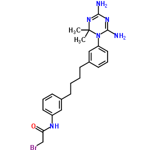 2-Bromo-n-[3-[4-[3-(4,6-diamino-2,2-dimethyl-1,3,5-triazin-1-yl)phenyl]butyl]phenyl]acetamide Structure,19158-04-4Structure