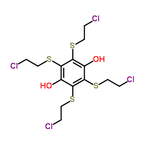 Hydroquinone, tetrakis[ (2-chloroethyl)thio]- Structure,19988-92-2Structure