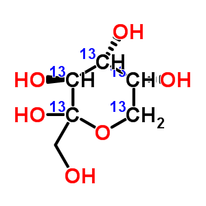 D-(2,3,4,5,6-<sup>13</sup>c<sub>5</sub>)fructopyranose Structure,201595-65-5Structure