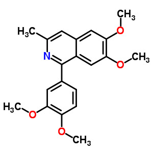 Isoquinoline,1-(3,4-dimethoxyphenyl)-6,7-dimethoxy-3-methyl-, hydrochloride (1:1) Structure,20225-93-8Structure