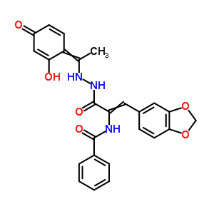 2-Propenoicacid, 3-(1,3-benzodioxol-5-yl)-2-(benzoylamino)-,2-[1-(2,4-dihydroxyphenyl)ethylidene]hydrazide Structure,20329-06-0Structure