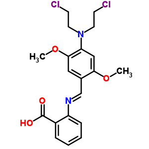 2-[[4-[Bis(2-chloroethyl)amino]-2,5-dimethoxy-phenyl]methylideneamino]benzoic acid Structure,20807-44-7Structure