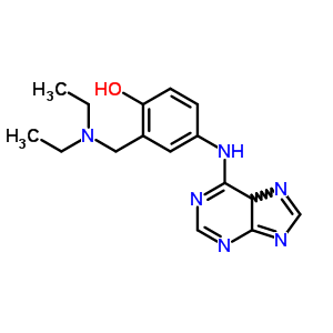 Phenol,2-[(diethylamino)methyl]-4-(9h-purin-6-ylamino)-,hydrochloride (1:2) Structure,21266-64-8Structure