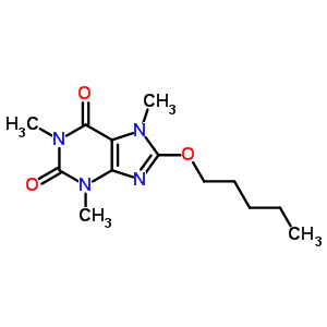 1H-purine-2,6-dione,3,7-dihydro-1,3,7-trimethyl-8-(pentyloxy)- Structure,2197-00-4Structure