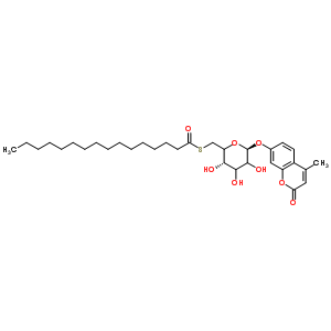 4-Methylumbelliferyl 6-thio-palmitate-β-d-glucopyranoside Structure,229644-17-1Structure