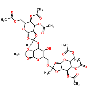 O-3,4,6-三-O-乙?；?-D-甘露糖基次乙基-(1-23)-O-[3,4,6-三-O-乙?；?-D-甘露糖基次乙基-(1-26)]-1,2-O-亞乙基--D-吡喃甘露糖結(jié)構(gòu)式_230963-26-5結(jié)構(gòu)式