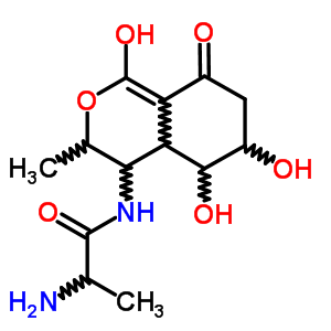 Propanamide,2-amino-n-[(3r,4r,4ar,5r,6r)-3,4,4a,5,6,7-hexahydro-5,6,8-trihydroxy-3-methyl-1-oxo-1h-2-benzopyran-4-yl]-,(2s)- Structure,24397-89-5Structure