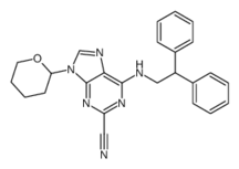 6-[(2,2-Diphenylethyl)amino]-9-(tetrahydro-2h-pyran-2-yl)-9h-purin-2-carbonitrile Structure,264608-17-5Structure