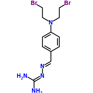 Hydrazinecarboximidamide,2-[[4-[bis(2-bromoethyl)amino]phenyl]methylene]-, hydrochloride (1:1) Structure,27420-72-0Structure