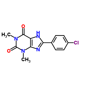 1H-purine-2,6-dione,8-(4-chlorophenyl)-3,9-dihydro-1,3-dimethyl- Structure,29064-02-6Structure