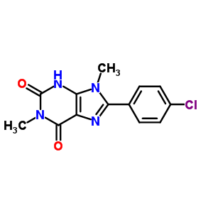 1H-purine-2,6-dione,8-(4-chlorophenyl)-3,9-dihydro-1,9-dimethyl- Structure,29220-28-8Structure