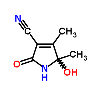 1H-pyrrole-3-carbonitrile,2,5-dihydro-5-hydroxy-4,5-dimethyl-2-oxo- Structure,29810-81-9Structure