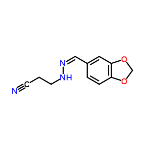 Propanenitrile,3-[2-(1,3-benzodioxol-5-ylmethylene)hydrazinyl]- Structure,30152-44-4Structure