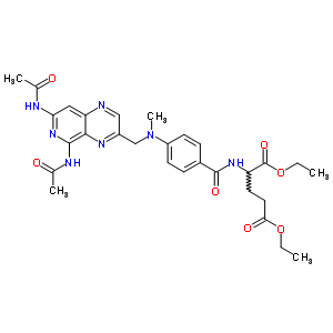 L-glutamic acid,n-[4-[[[5,7-bis(acetylamino)pyrido[3,4-b]pyrazin-3-yl]methyl]methylamino]benzoyl]-,diethyl ester (9ci) Structure,30826-46-1Structure