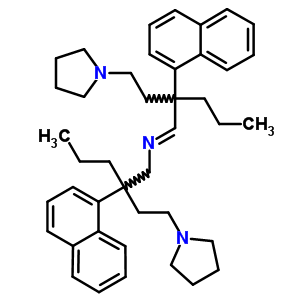 2-Naphthalen-1-yl-n-[2-naphthalen-1-yl-2-(2-pyrrolidin-1-ylethyl)pentyl]-2-(2-pyrrolidin-1-ylethyl)pentan-1-imine Structure,33310-54-2Structure