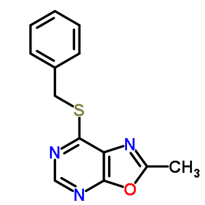 Oxazolo[5,4-d]pyrimidine,2-methyl-7-[(phenylmethyl)thio]- Structure,33360-27-9Structure