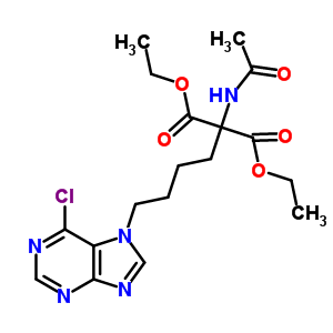 2-Acetylamino-2-[4-(6-chloropurin-7-yl)butyl]malonic acid diethyl ester Structure,33365-71-8Structure