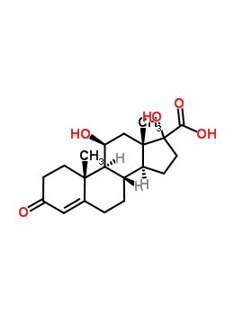 (8S,9s,10r,11s,13s,14s)-11,17-dihydroxy-10,13-dimethyl-3-oxo-2,6,7,8,9,11,12,14,15,16-decahydro-1h-cyclopenta[a]phenanthrene-17-carboxylic acid Structure,3597-45-3Structure