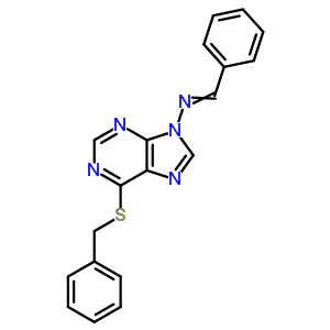 N-(6-benzylsulfanylpurin-9-yl)-1-phenyl-methanimine Structure,37154-79-3Structure