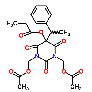 [1,3-Bis(acetyloxymethyl)-2,4,6-trioxo-5-(1-phenylethyl)-1,3-diazinan-5-yl] propanoate Structure,37431-43-9Structure