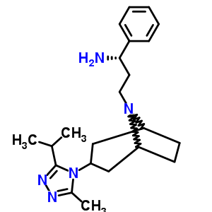 (1S)-3-[3-(3-isopropyl-5-methyl-4h-1,2,4-triazol-4-yl)-exo-8-azabicyclo[3.2.1]oct-8-yl]-1-phenyl-1-propanamine Structure,376348-71-9Structure