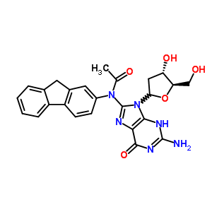 N-[2-amino-9-[(4s,5r)-4-hydroxy-5-(hydroxymethyl)oxolan-2-yl]-6-oxo-3h-purin-8-yl]-n-(9h-fluoren-2-yl)acetamide Structure,37819-60-6Structure