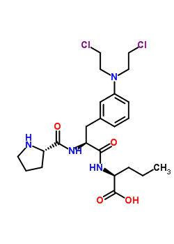 (2S)-2-[[(2s)-3-[3-[bis(2-chloroethyl)amino]phenyl]-2-[[(2s)-pyrrolidine-2-carbonyl]amino]propanoyl]amino]pentanoic acid Structure,38232-20-1Structure