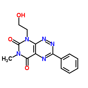 Pyrimido[5,4-e]-1,2,4-triazine-5,7(6h,8h)-dione, 8-(2-hydroxyethyl)-6-methyl-3-phenyl- Structure,42285-89-2Structure