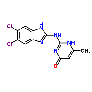 2-[(5,6-Dichloro-1h-benzoimidazol-2-yl)amino]-6-methyl-1h-pyrimidin-4-one Structure,42388-61-4Structure