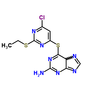 Purine, 2-amino-6-[[6-chloro-2-(ethylthio)-4-pyrimidinyl]thio]- Structure,43203-34-5Structure