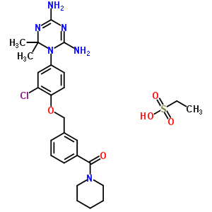 [3-[[2-Chloro-4-(4,6-diamino-2,2-dimethyl-1,3,5-triazin-1-yl)phenoxy]methyl]phenyl]-(1-piperidyl)methanone Structure,50508-19-5Structure