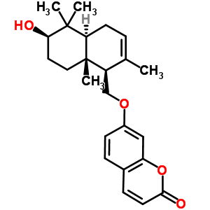 7-[[(1R)-1,4,4aβ,5,6,7,8,8a-八氫-6α-羥基-2,5,5,8aα-四甲基萘-1-基]甲氧基]-2H-1-苯并吡喃-2-酮結(jié)構(gòu)式_51020-36-1結(jié)構(gòu)式