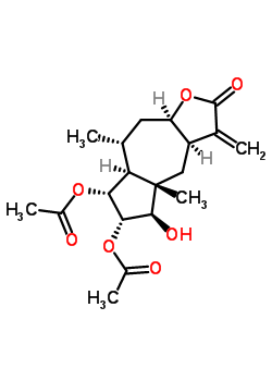 (3Ar,3aalpha,7aalpha,9aalpha)-6alpha,7alpha-bis(acetyloxy)-3a,4,4a,5,6,7,7a,8,9,9alpha-decahydro-5beta-hydroxy-4abeta,8alpha-dimethyl-3-methyleneazuleno[6,5-b]furan-2(3h)-one Structure,51292-55-8Structure